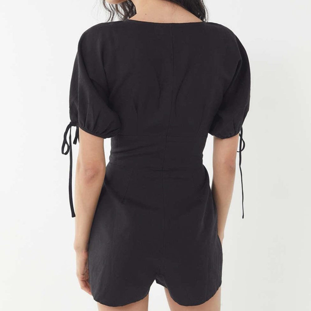 Uo Lily Linen Button-Front Romper - image 2